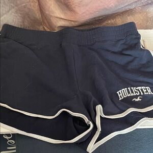 Hollister Navy Athletic Shorts with White Accents